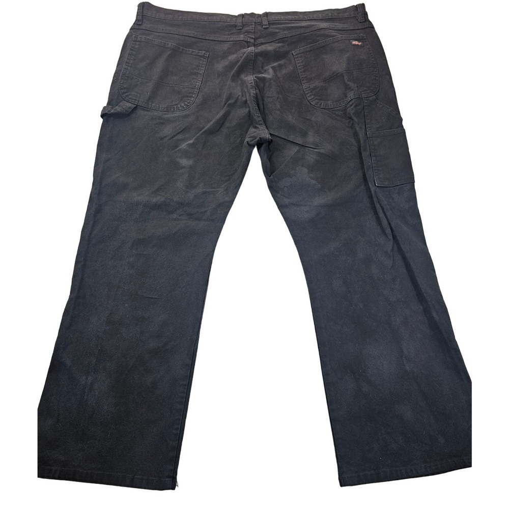 Dickies 44x30 black FADED cargo pants vintage work wear thick cotton heavy duty